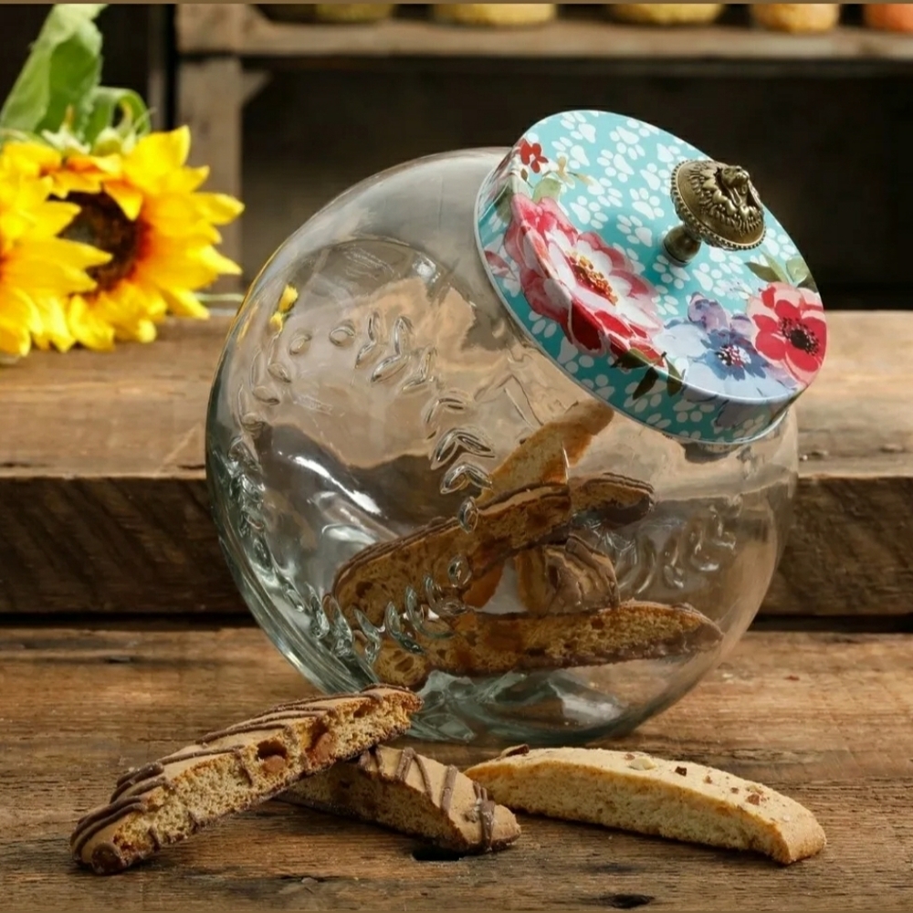 Pioneer Women Melody Treat Jar 3.5 Quart Glass